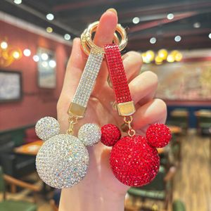 Porte-clés <span class=keywords><strong>Mickey</strong></span> en strass de cristal, forme 3D, léger, accessoires en métal brillant, pendentifs, cadeaux pour femmes, <span class=keywords><strong>sac</strong></span> à main - Product Image 4