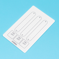 Interrupteur LED personnalisé en usine, panneau en verre flotté ultra-clair, blanc, trempé, sérigraphié, motif plat pour affichage d'instruments