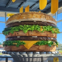 Auvent de station-service géant en fibre de verre FRP en forme de cheeseburger, décoration architecturale personnalisée pour monument
