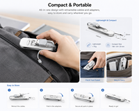 Câble de charge rétractable universel 3 en 1 avec étui de rangement, charge rapide portable, synchronisation, essentiel pour les voyages, style porte-clés