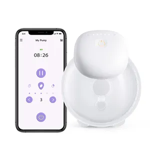 Pompa payudara elektrik portabel tanpa suara, pompa payudara dapat dipakai tanpa suara, ekstraktor susu dengan aplikasi ponsel Model baru