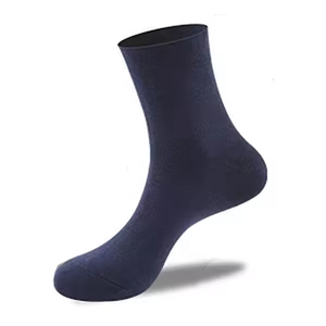 Wholesale Men's Anti-Bacterial Crew <b>Socks</b> – Black <b>Grey</b> Plain Business Design, Anti-Smell Cotton Formal Dress <b>Socks</b> - Product Image 2