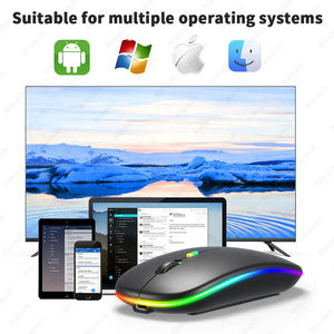 เมาส์บลูทูธแบบสองโหมด เมาส์ไร้สายแบบออปติคอล 2.4GHz พร้อมตัวรับสัญญาณ USB ชาร์จได้ RGB 2.4G เมาส์ไร้สายแบบออปติคอลสำหรับเล่นเกม - Product Image 4