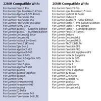 Bracelet CAOWTAN 22 26mm pour Garmin Fenix 7 7X 5 5Plus 6 6Pro Bracelet pour Forerunner 965 Bracelet de remplacement pour Instinct Enduro
