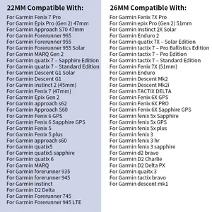 Bracelet CAOWTAN 22 26mm pour Garmin <span class=keywords><strong>Fenix</strong></span> 7 7X 5 5Plus 6 <span class=keywords><strong>6Pro</strong></span> Bracelet pour Forerunner 965 Bracelet de remplacement pour Instinct Enduro - Product Image 6