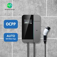 Cargador de Pared para Vehículos Eléctricos de 9.6kW, Nivel 2, CA, Tipo 1, Tipo 2, GBT, Monofásico, con WiFi, RFID, OCPP, DLB, para Carga en el Hogar, WrightCharge