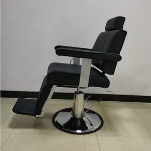 Sillón de Barbería Profesional Reclinable de Acero, Bomba Hidráulica de Alta Resistencia, Reposapiés Doble, Cuero PU Ecológico - Product Image 4
