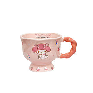Taza de cerámica Sanrio My Melody, diseño de dibujos animados en rosa con asa, para regalo y uso diario. - Product Image 1