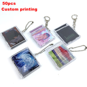 Tùy chỉnh cá nhân quà tặng âm nhạc Album đĩa Keyring Móc Chìa Khóa Jewel Box <span class=keywords><strong>Mini</strong></span> nhựa trống DIY NFC CD trường hợp <span class=keywords><strong>Keychain</strong></span> - Product Image 1