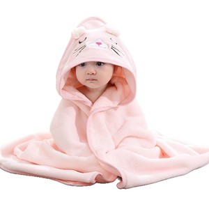Peignoir pour bébé à capuche carré en polaire corail anti-choc, brodé de dessins animés, <span class=keywords><strong>serviette</strong></span> de bain pour enfants à séchage rapide avec technique de tissage, soin du lavage à la main - Product Image 5