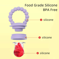 Voedingsveilige siliconen baby fruitvoeder speen set met 3 speenjes BPA vrij baby bijtring siliconen fruitvoeder