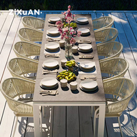 Hotel-Rattansessel Garten-Restaurant Luxuriöse Outdoor-Tische und -Stühle Beistelltisch Nordischer Terrassen-Einzelsessel Moderner Tisch