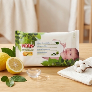 Salviette per Neonati Premium Ipoallergeniche Senza Alcool, 99% Acqua con Aloe Vera, Testate Dermatologicamente, 100 pz/sacchetto, Cura della Pelle in Tessuto Spunlace - Product Image 3