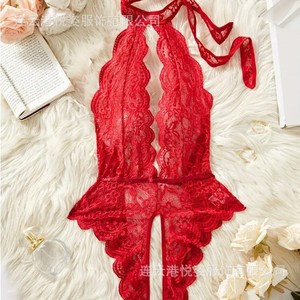 Combinaison sexy en forme d'ours en peluche avec décolleté en V profond et bretelles à entrejambe ouvert, lingerie, chemise de nuit séduisante que vous n'avez pas besoin de retirer - Product Image 3