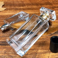 Rectangle Cosmétique 30ml 50ml 100ml Bouteille De Parfum En Verre Vide Parfum Parfum Vaporisateur Bouteilles pour Hommes Et Femmes avec Bouchon Noir