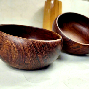 Bols de service en bois faits à la main, finition naturelle, durables, outils pour herbes et épices, ensemble d'ustensiles de cuisine - Product Image 1