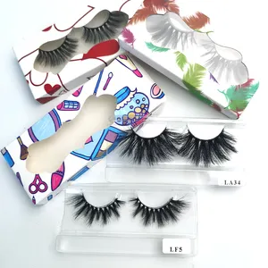 Wholesale bulk clear band private label 25mm full strip eye lashes 3D synthetic faux mink false eyelashes Vendor