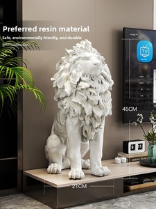 Ornamento da Pavimento in Resina a Forma di Leone, Design Minimalista Moderno, Decorazione per <span class=keywords><strong>Soggiorno</strong></span>, <span class=keywords><strong>Regalo</strong></span> di Inaugurazione Casa o Negozio - Product Image 3