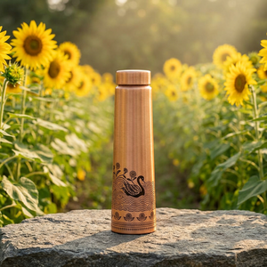 Botella de Agua de Cobre con Diseño de Cisne, Estilo Chino Tradicional, Ecológica, Libre de BPA, Portátil, para Uso en Exteriores, con Tapa - Product Image 1