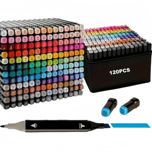 Set di 120/168 Pennarelli Artistici a Base Alcolica con Doppia Punta per <span class=keywords><strong>Disegno</strong></span> <span class=keywords><strong>e</strong></span> Schizzi, Adatti per Artisti, Adulti <span class=keywords><strong>e</strong></span> Bambini - Product Image 1