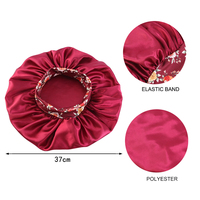 Bonnet de Nuit Africain en Satin Élastique Grande Taille à Large Bande pour Femmes