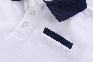 Di alta qualità in cotone 100% estivo per <span class=keywords><strong>bambini</strong></span> manica corta strisce laterali tasca anteriore scuola uniforme Polo per <span class=keywords><strong>bambini</strong></span> - Product Image 6