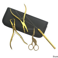 Outils professionnels pour extensions de cheveux 2024, pinces pour extensions de cheveux en acier inoxydable, kit avec aiguille à crochet