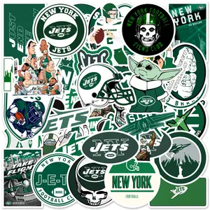 ZY1764C 50 adet futbol New York jetleri Sticker Die Cut vinil dekoratif dizüstü kaykay cep telefonu bagaj gitar genç çıkartması için