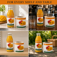 Étiquettes personnalisées pour bouteilles de boissons, étiquettes adhésives imperméables pour emballages de jus, service d'impression