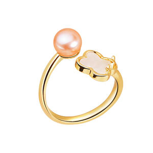 Joyería de Perlas de Agua Dulce al por Mayor de Zhuji, Diseño de Nicho, Estilo Ins, Anillos y Pulseras con Incrustaciones de Concha para Niñas - Product Image 5