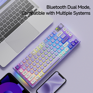 EWEADN V75 Bàn phím không dây chuột đặt im lặng văn phòng nhỏ gọn chế độ kép USB Bluetooth đa chức năng núm - Product Image 3