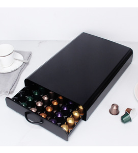 Support de <span class=keywords><strong>tiroir</strong></span> de stockage de capsules de café <span class=keywords><strong>Nespresso</strong></span> 50 en fer noir pour la maison, le bureau - Product Image 1