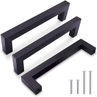 Poignées de tiroir noir mat 76mm quincaillerie et poignées d'armoires de cuisine durables pour cuisine bureau hôtel maison et placard 128mm utilisation de porte