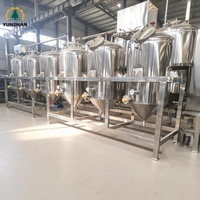 Raffinerie d'huile comestible automatique 1-10 TPD en acier inoxydable 304 pour la dégommage et la désodorisation des huiles d'arachide, de soja, de palme et d'olive pour petites usines