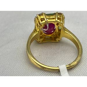 Nouvelle bague de luxe en rubis et tsavorite, argent sterling 925, cadeau pour fête, mariage, fiançailles, cérémonies religieuses, événements - Product Image 2