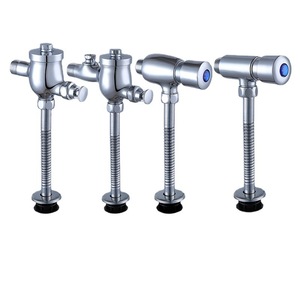 Robinet de chasse d'eau en cuivre à débit retardé, mural, 25-80 PSI, économiseur d'eau pour toilettes et urinoirs - Product Image 1