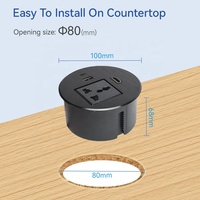 Grommet daya usb meja bundar Aloi pabrik grommet data daya universal grommet 3 meja grommet dengan rj45