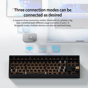 Weikav Lucky80 Kit de <span class=keywords><strong>teclado</strong></span> mecánico de aluminio para juegos Estructura de junta Tri-mode RGB Soporte de intercambio en caliente QMK/VIA <span class=keywords><strong>Teclado</strong></span> Diy - Product Image 4