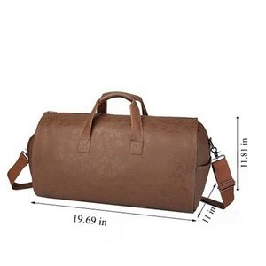 Sac de voyage à roulettes pour homme en cuir PU avec fermeture éclair, sac de sport de nuit - Product Image 2
