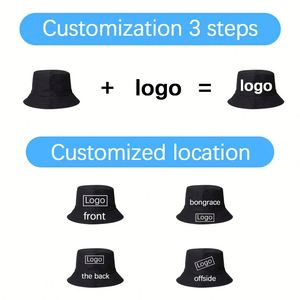 Custom Embroidery Reversible for <b>Men</b> Unisex Fisherman Outdoor Travel Cotton Caps Logo High Quality <b>Bucket</b> <b>Hat</b> - Product Image 2