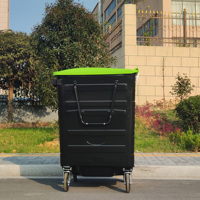 Grande poubelle de stockage de déchets de 1100l, conteneur de déchets multifonctionnel carré de grande capacité