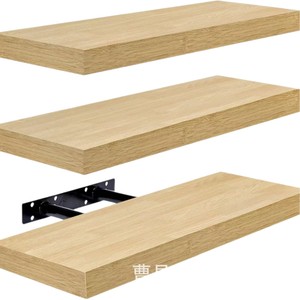 Floating <b>Wall</b> <b>Shelf</b> Natural Wood Color Rectangle Durable <b>Wall</b> <b>Mounted</b> Type For Bedroom Bathroom Living Room Storage Organization - Product Image 5