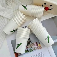 Gobelets en papier à paroi simple personnalisés avec logo imprimé, jetables, pour boissons chaudes, café, thé