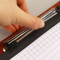 Porte-documents professionnel en cuir PU bleu format A4 avec bloc-notes et porte-klip