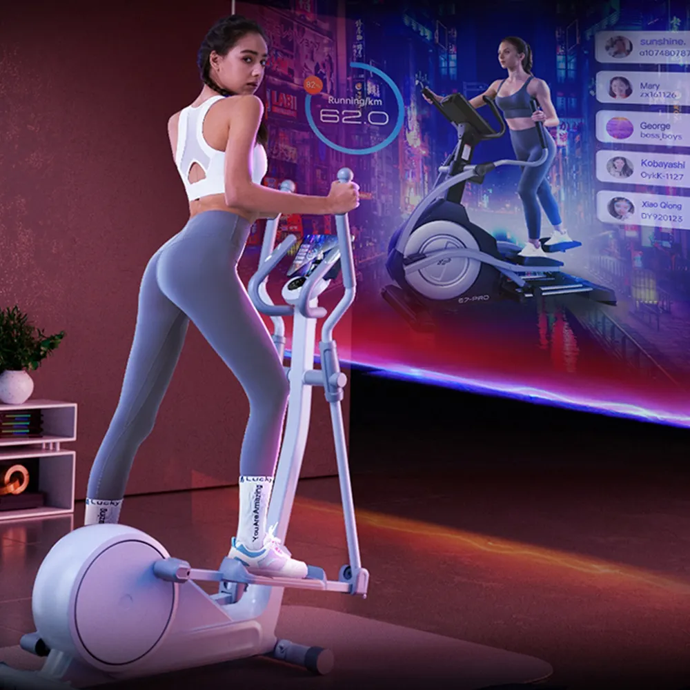 YPOO Fitness nouveau Design équipement de gymnastique à domicile bouton contrôle électrique utilisation à domicile elliptique Cross Trainer avec application YPOOFIT