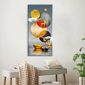 <span class=keywords><strong>Peinture</strong></span> sur porcelaine cristalline style nordique, cerf doré, portrait décoratif <span class=keywords><strong>à</strong></span> suspendre <span class=keywords><strong>pour</strong></span> salon, entrée, <span class=keywords><strong>chambre</strong></span> - Product Image 4