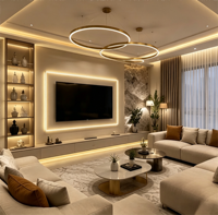Meubles de villa de luxe modernes, style italien, meubles de chambre à coucher pour villa, solution clé en main, design haut de gamme, lit double premium
