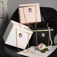 Boîte décorative de luxe personnalisée en feuille d'or pour fleurs, sac cadeau de haute qualité pour bouquet de roses, idéal pour la vente en gros