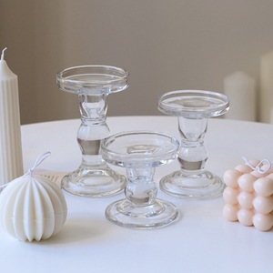 Bougeoirs en <span class=keywords><strong>verre</strong></span> de style nordique, colonne romaine, Yannoxi, pour salles à manger chinoises occidentales, décorations romantiques pour dîners aux chandelles - Product Image 3