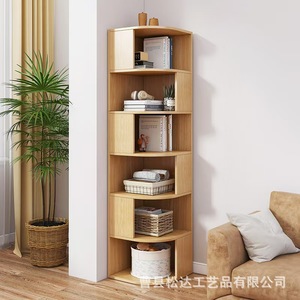 Estantería pequeña minimalista de madera creativa, estantería de pie para sala de estar, estantería de esquina para el hogar, librero de madera maciza de varias capas - Product Image 2